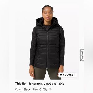 Lululemon brave the cold vest black size 6